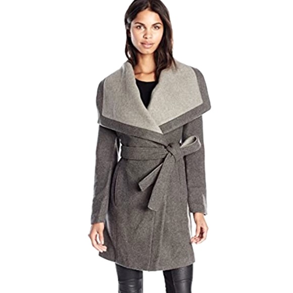 BCBGeneration Wool Blend wrap coat in grey! - Picture 1 of 3